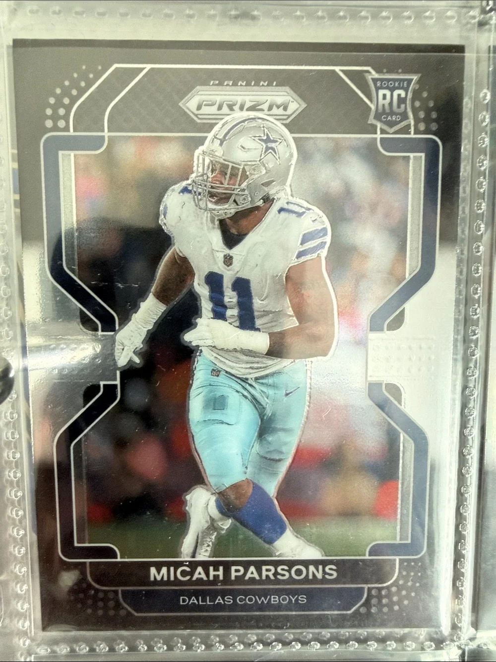 Micah Parsons Dallas Cowboys Football Rookie Card - Silver/White/Light Blue